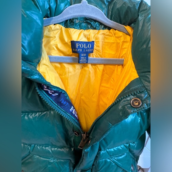 Polo Ralph Lauren kids Green Down Puffer Jacket size 3 - Picture 3 of 5